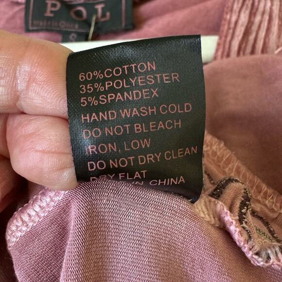 POL Red Brick Fringe V-Neckline Tunic Sleeveless Small Western NWT - Picture 8 of 9